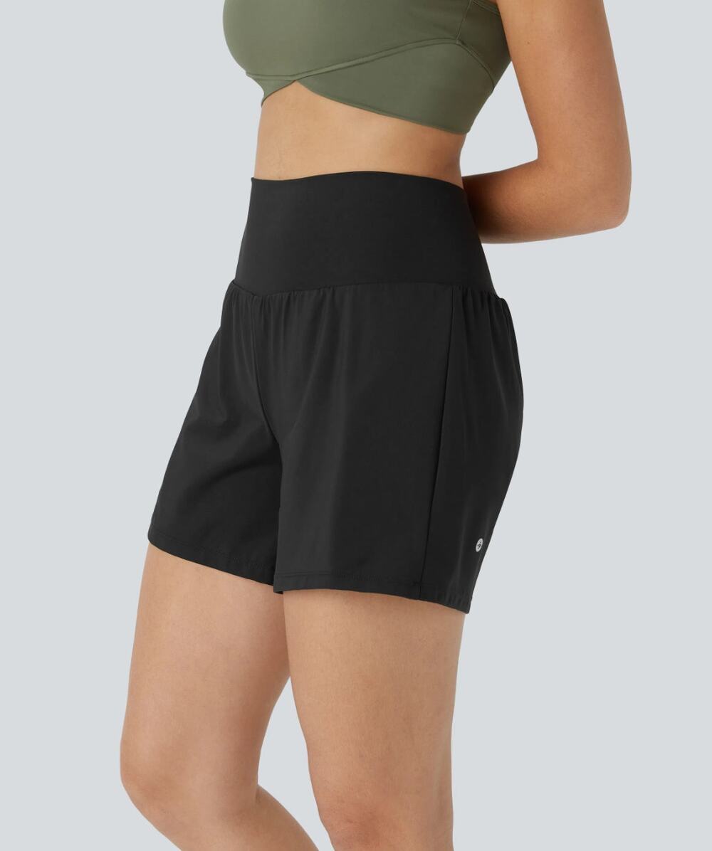 Halara Black SoftlyZero Airy 2-in-1 Yoga Shorts 5" XL 12-14 - NWT - Athleisure